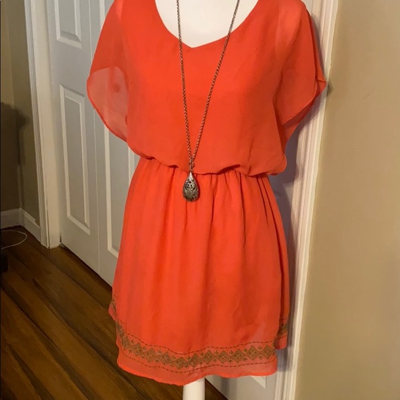 coral peach/pink DRESS - Picture 2 of 5